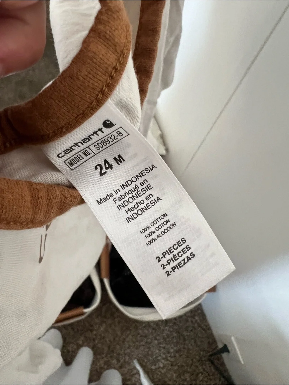 Carhartt Long Sleeve Bodysuit 24M Neutral Workwear Baby